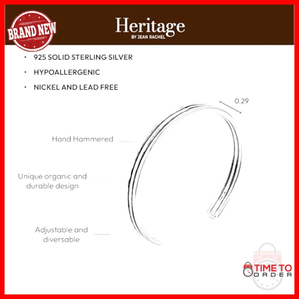 Solid 925 Sterling Silver Ribbed Cuff Bracelet, E… - image 5